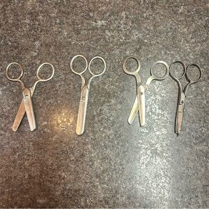 VTG Metal Blunt End Children Safety And Sewing Scissors  Handle Steel USA Lot